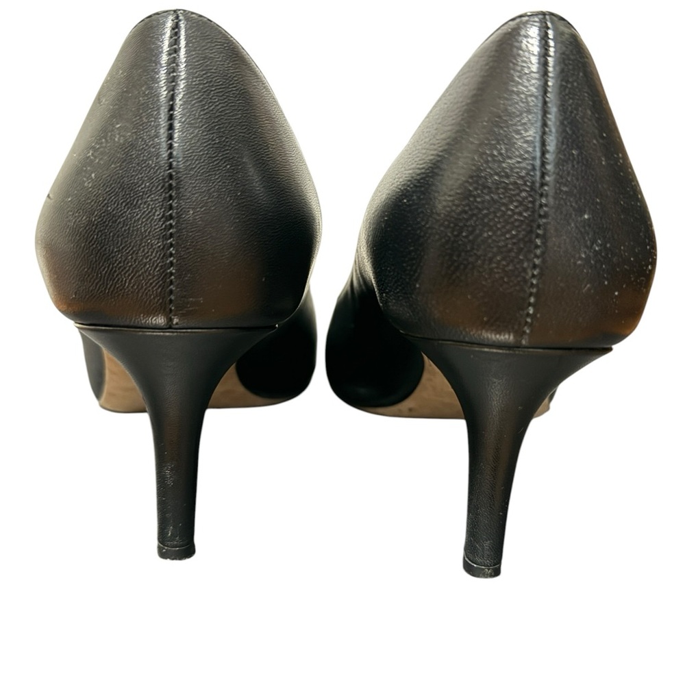 M. Gemi Black Pointed Leather Flats - Picture 2 of 4